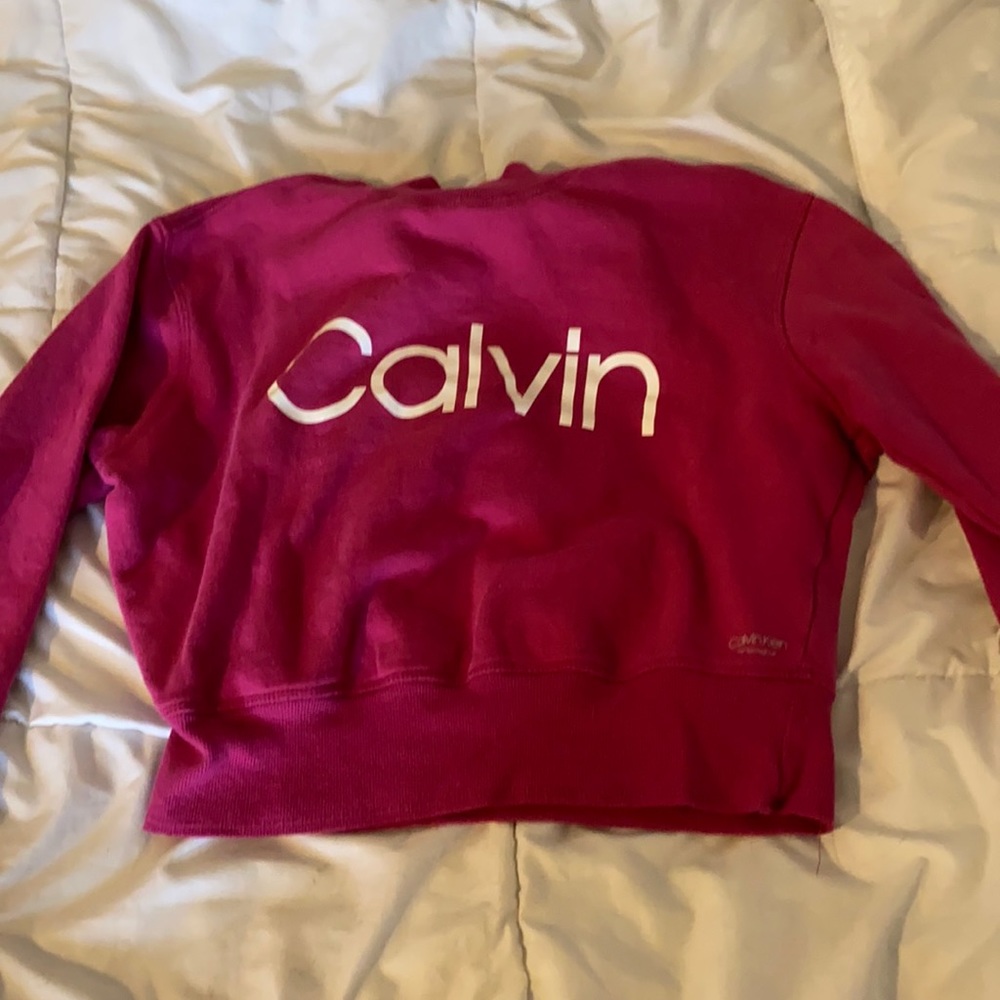 Calvin Klein pink crewneck cropped fit